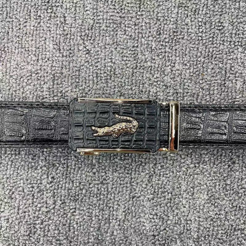 Belt Men's alligator pattern automatic buckle Men's belt Simple casual high-end men's belt_voghion.com
