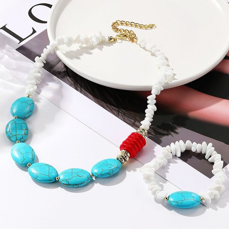Boheemlaslik etsy disain türkiissinine etnilises stiilis ehtekäevõru liialdatud retro türkiissinine kaelakee_voghion.com