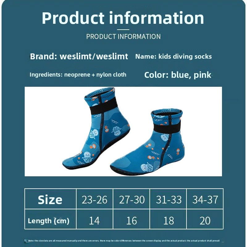 Calzini lunghi tubolari antiscivolo caldi da spiaggia per bambini da 3 mm, adatti per nuoto invernale, immersioni e snorkeling_voghion.com