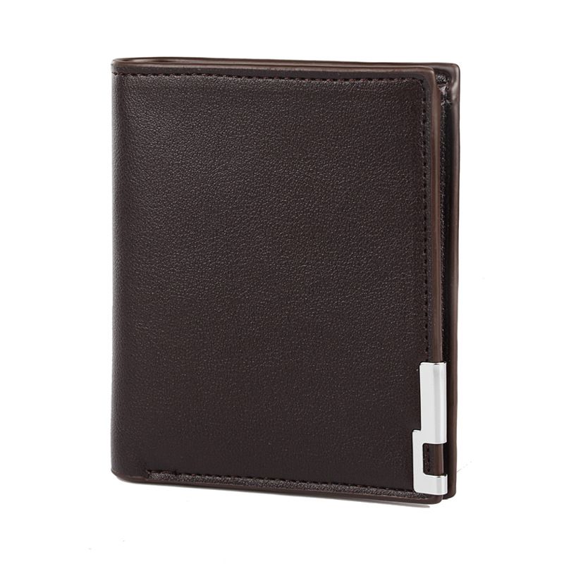 Nueva cartera informal de cuero con borde de hierro para hombre_voghion.com