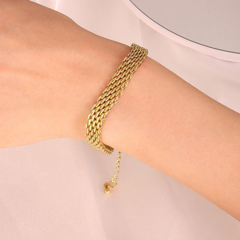 Braccialetto in maglia cubana placcato sottovuoto, gioiello squisito in oro rosa_voghion.com