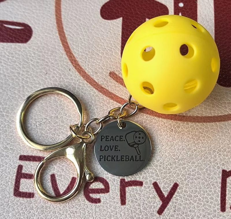 Porte-clés Pickleball en acier inoxydable, très populaire, jeux, petits cadeaux, fitness en plein air, pendentif_voghion.com