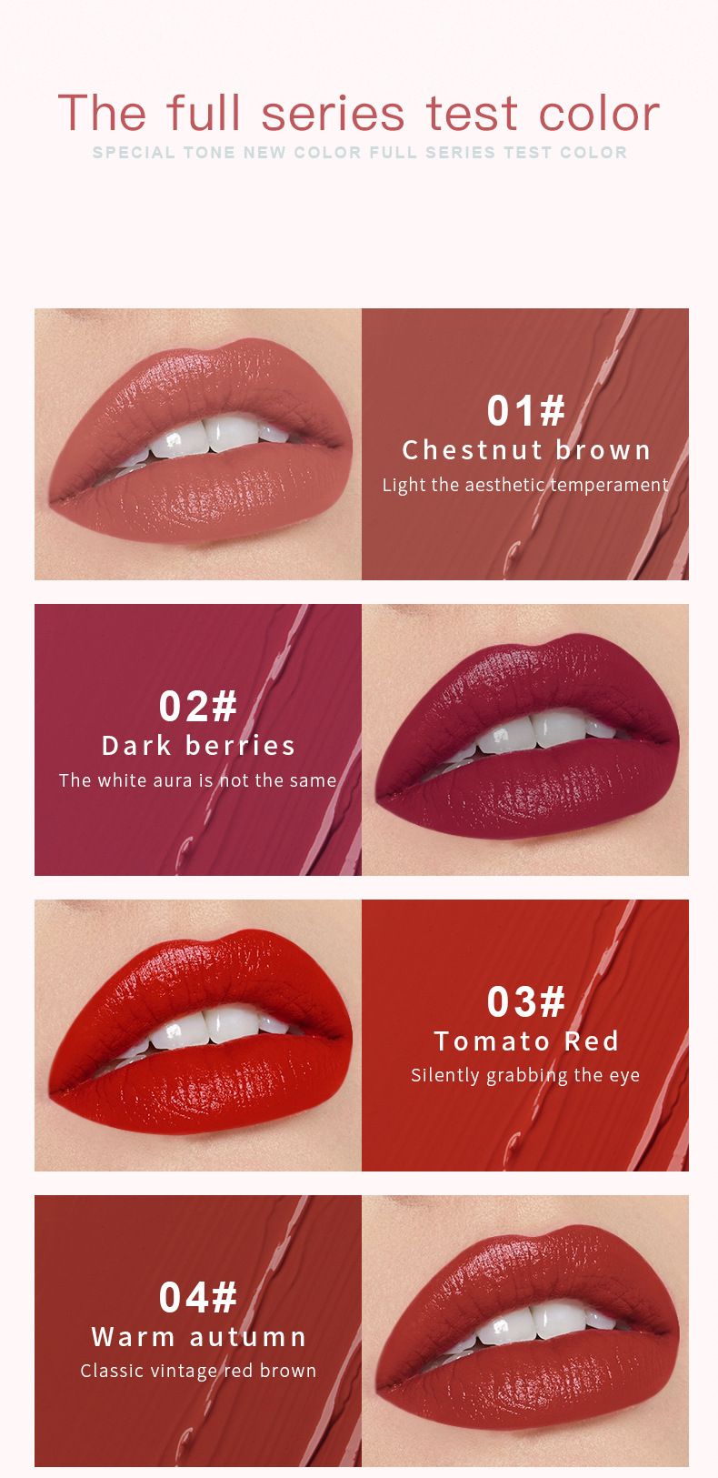 Pudaier New Makeup 8 culori Pearl Mirror Glaze pentru buze Ruj lichid Vopsea Gloss Balsam de buze Hidratant Imbunatatirea culorii Utilizare universala_voghion.com