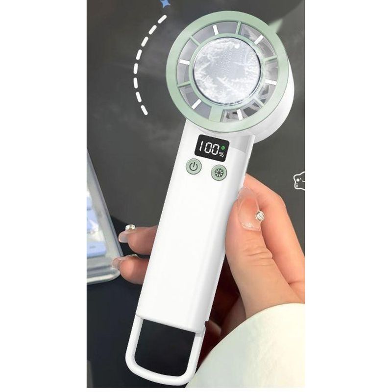 Semiconductor Refrigeration Handheld Small Cute Mini Portable Fan Desktop Student High Wind Ice Pack_voghion.com