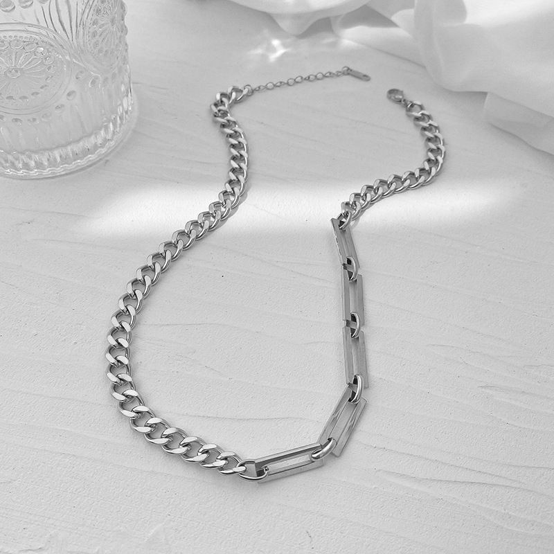 Einfache Edelstahl Halskette Frauen Hip Hop Gold Farbe Kuba Kette Kubanischen Minimalistischen Choker Halskette Schmuck_voghion.com