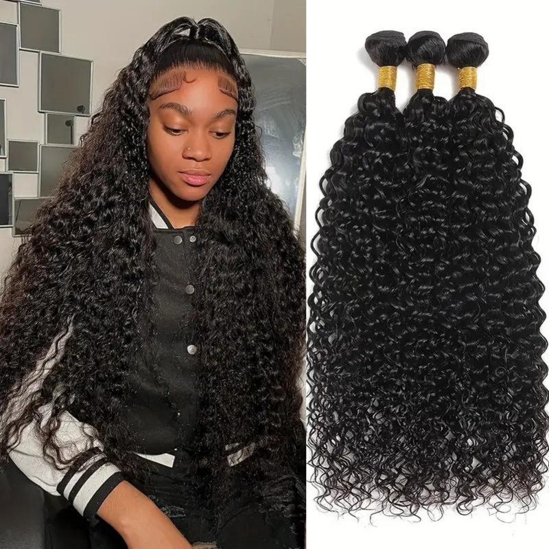 3PCS Brazilian human hair 10A hair bundle 3 pack human hair Water Wave hair bundle No processing styling long-lasting glue free wig hair extension_voghion.com