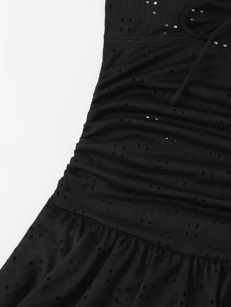 Maillot de bain fendu de style jupe conservatrice, tissu spécial de couleur unie, tenue de plage décontractée à la mode et amincissante_voghion.com