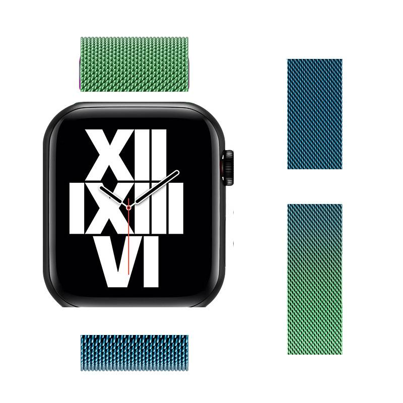 A-apple watchapple watch Milanese iwatch1-9 nesil SE paslanmaz çelik manyetik degrade renkli tokalı kayış için uygundur_voghion.com