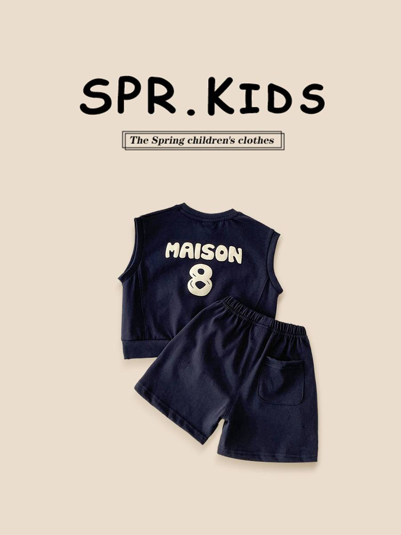 Toddler Boys Clothing New Letter Vest Sports Suit Children's Casual Boy Sleeveless Shorts Jersey Two Piece Suit_voghion.com