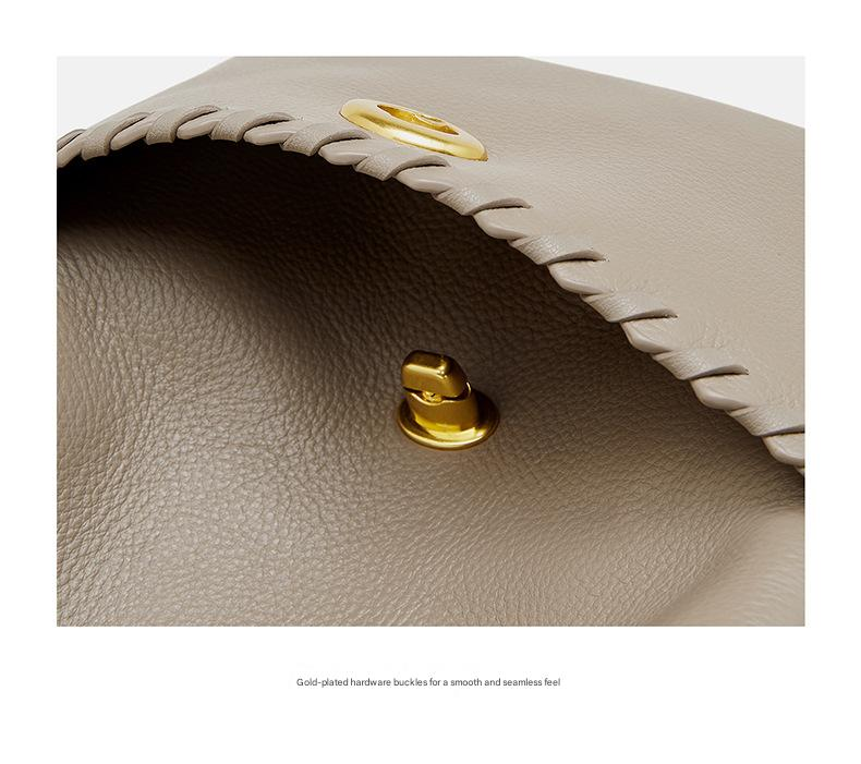 KOSE High-grade First-layer Cowhide Bucket Bag New Genuine Leather Women's Bag Tassel Niche Drawstring Shoulder Messenger Bag_voghion.com