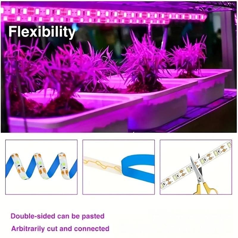 Striscia luminosa a LED a spettro completo da 5 V per piante da interno, luce a LED 2835 alimentata tramite USB per piante grasse, piante in vaso e idroponica_voghion.com
