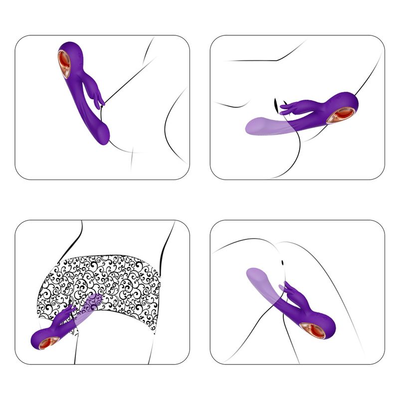 Weibliche G-punkt Starke Vibration Silikon Kaninchen Dual Vibration Massage AV Masturbator Erwachsene Produkte Heißer Verkäufer_voghion.com