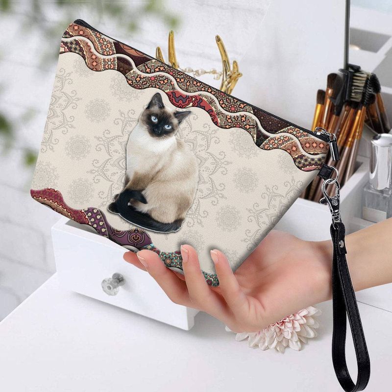 New Customizable Pattern PU Women's Cute Handheld Makeup Lightweight and Easy to Carry Storage Small Zipper Bag_voghion.com