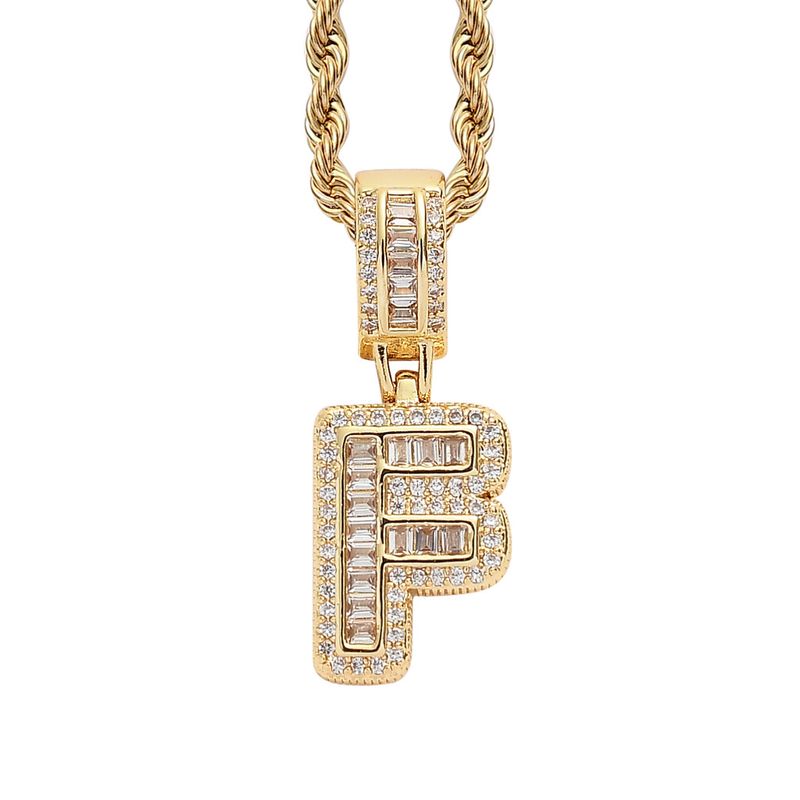 Collana hip hop rock sugar square zirconio ciondolo lettera inglese moda hip hop uomo e donna lettera collana personalità alla moda_voghion.com