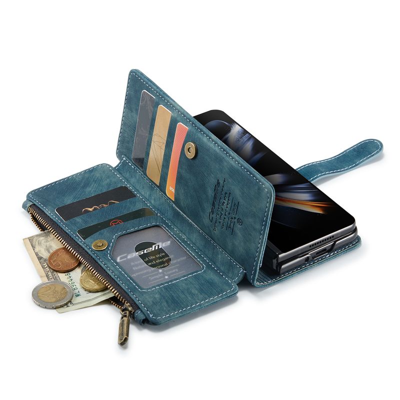 Applicable to Samsung Z Folder 5 Phone Case New A14 Card-Inserting Leather Case S23ultra Multi-Function Flip Wallet_voghion.com