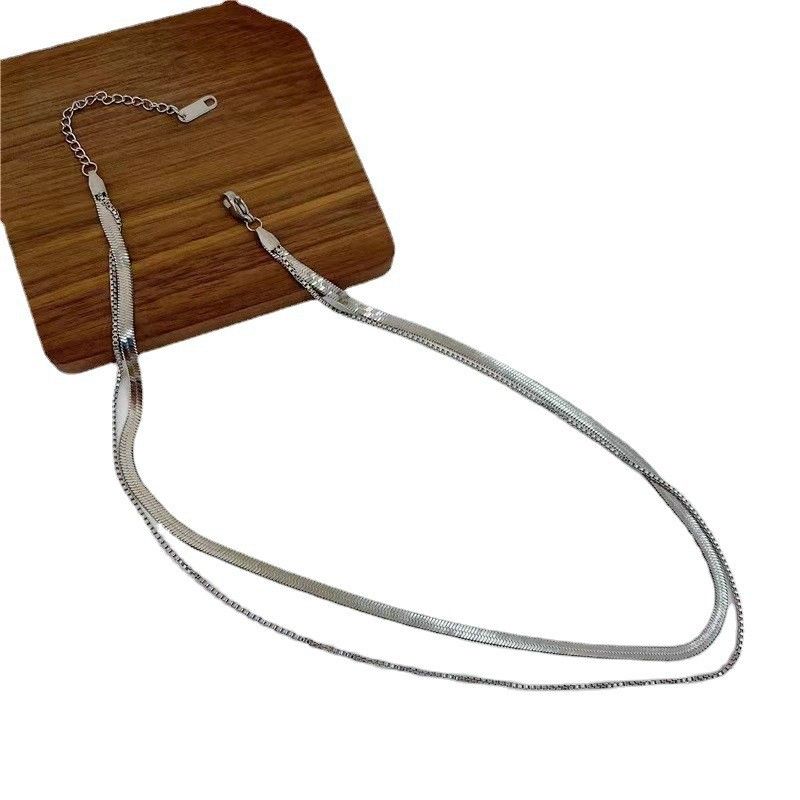 Korean Minimalist Choker Snake Bone Short Ins Internet Celebrity Cool Series Blade Chain Necklace Neck Accessory_voghion.com
