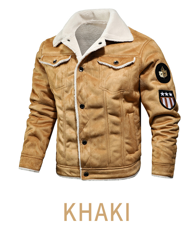 Herrenbekleidung neue Herbst- und Winterjacke für Herren mit integriertem Pelz und Plüschfell, Arbeitskleidung, lässige Herrenjacke, Fabrikgroßhandel_voghion.com