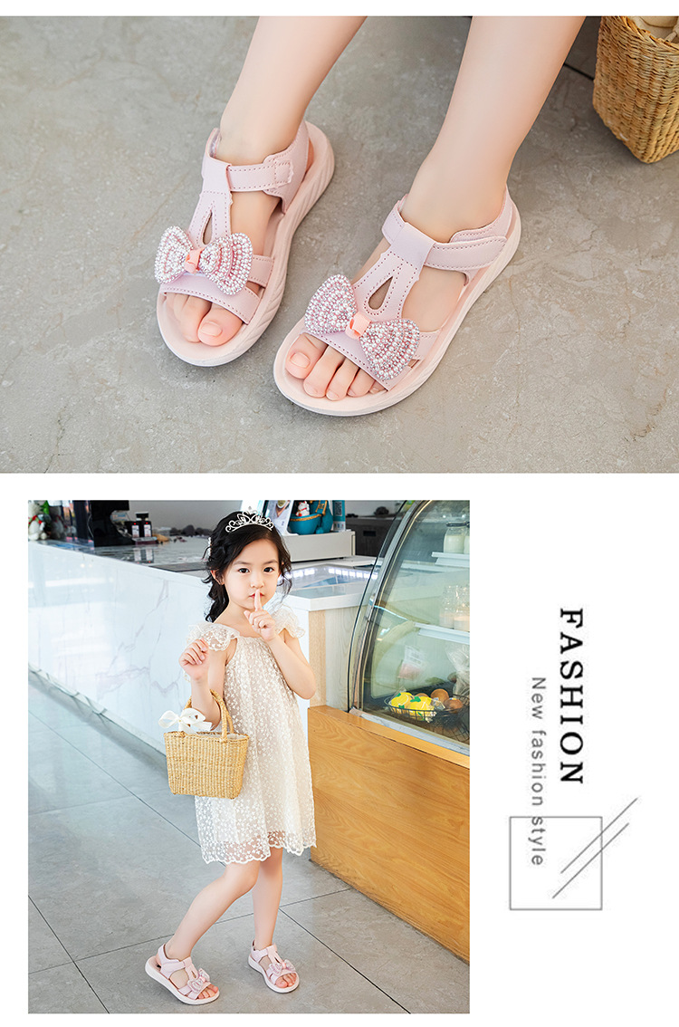 Prinzessin 2024 Sommer Neue Römische Weiche Sohle Anti-rutsch Mittlere Große kinder und Kleine Mädchen Sandalen_voghion.com