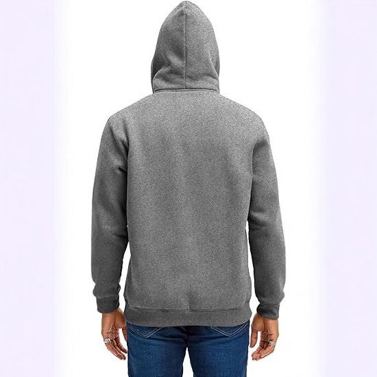 Herrenbekleidung Schweres Fleece-Kapuzenpullover - Warmer Winterpullover mit Kängurutasche, lässige, lockere Passform für Outdoor und Streetwear_voghion.com