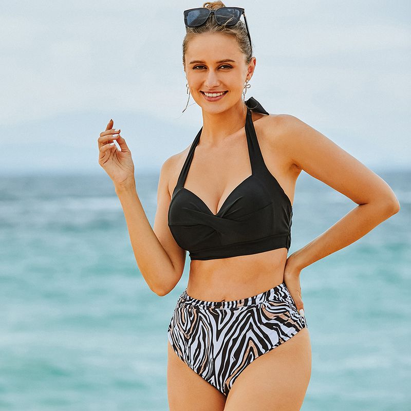 Ženska odjeća Novi plisirani ženski kupaći kostim s visokim strukom Seksi bikini bikini s ispisom na točkice_voghion.com