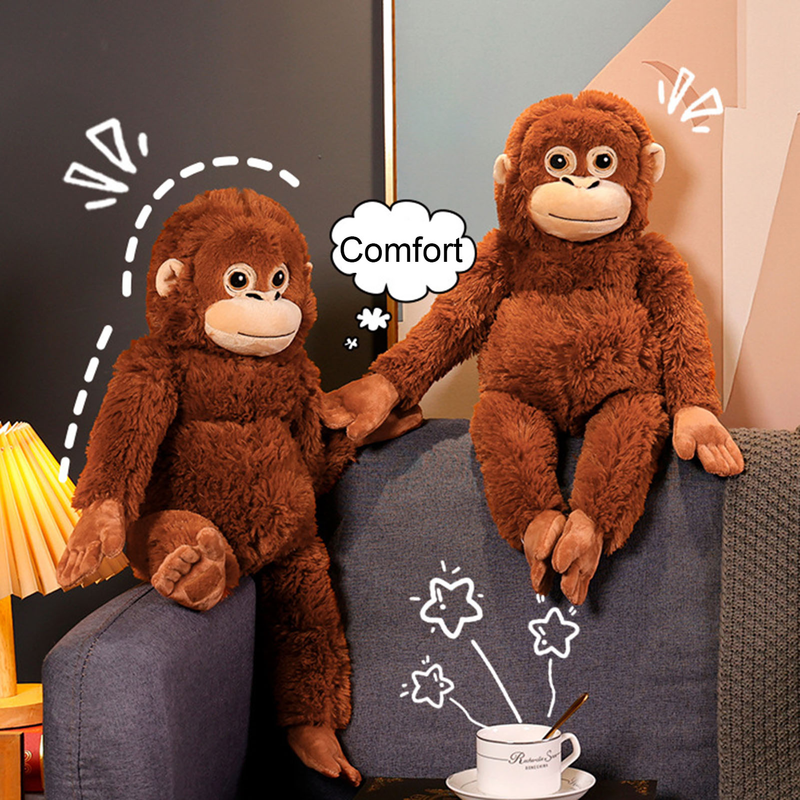 ToysMall Orangutan Papusa Perna Frumos Desene Animat Maimuta cu brate lungi Jucărie moale Companion Jucărie liniștitoare Papusa cu animale de pluș Jucărie de plus pentru copii_voghion.com