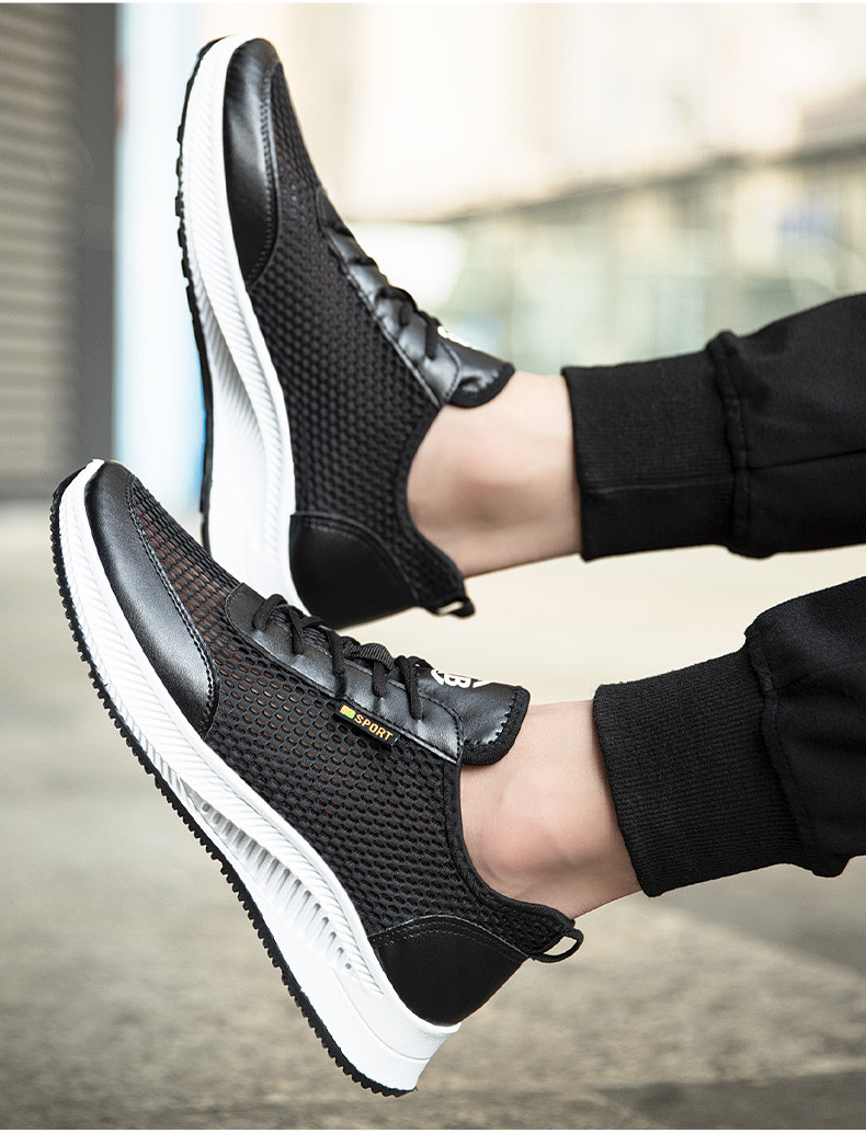 Summer Men's Breathable Thin Soft Sole Casual Versatile Student Running Mesh Comfortable Sports Shoes_voghion.com