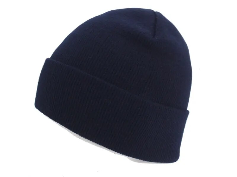 Solido lavorato a maglia per cappelli Skullies Cappello da donna autunno Beanie Gorro Warm Skull Hood Cappello invernale da uomo_voghion.com