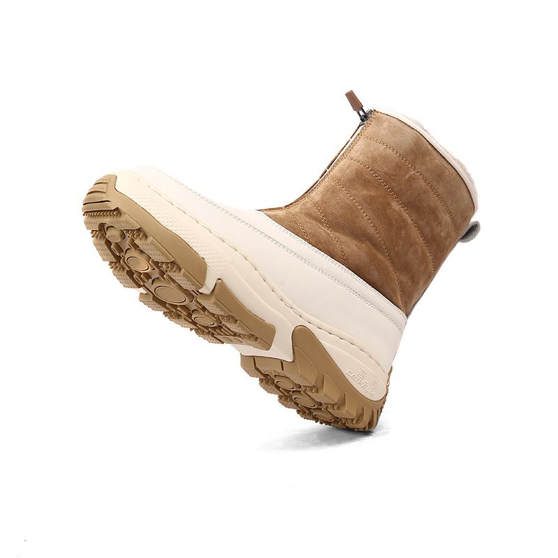 Damen Schneestiefel Wasserdicht Schneestiefel Warm Schnee 2025 Echtleder Fell Integrierte Winter Damen Verdickte Sohle Kältebeständige Kurze Stiefel Wollbaumwolle_voghion.com