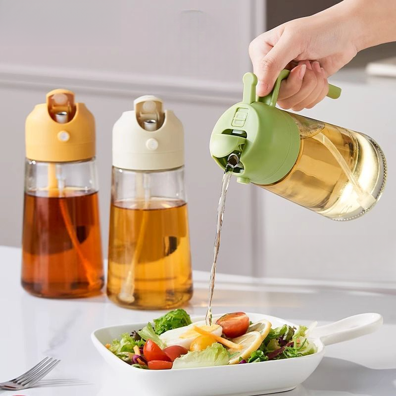 High-end Household Kitchen And Pour Dual-use Edible Pot Glass Two-in-one Spray Oil Bottle_voghion.com