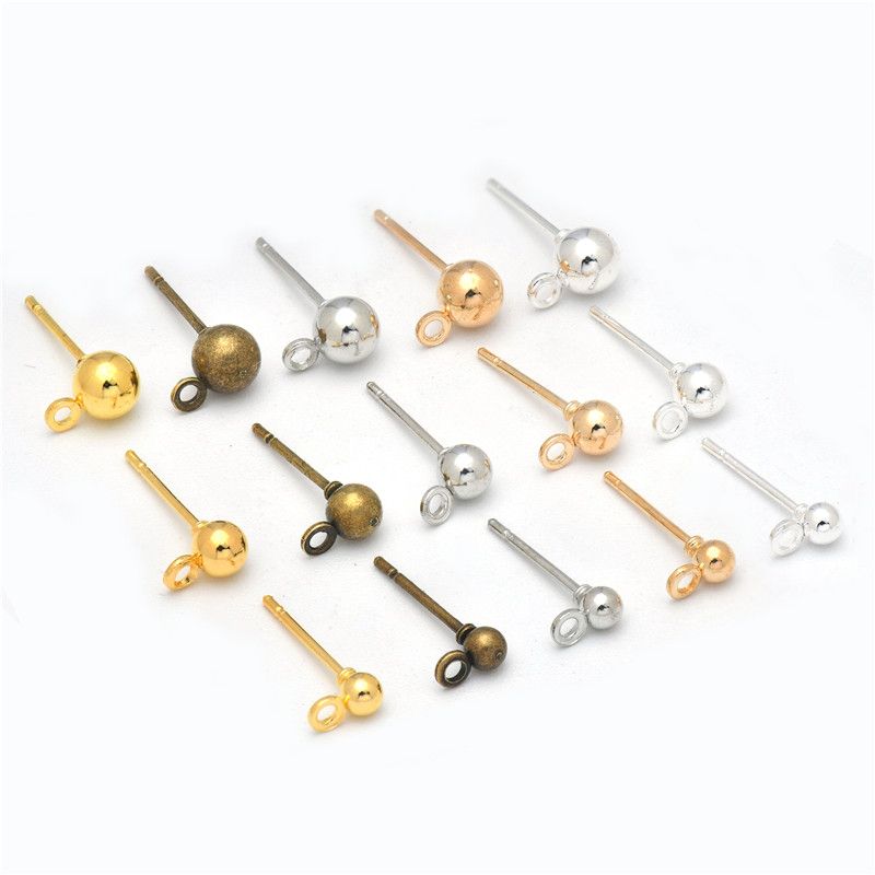 Orecchini Jin Kang Nai Xin, perline, 3/4/5 mm, anello 1,5 mm, 50 pezzi_voghion.com