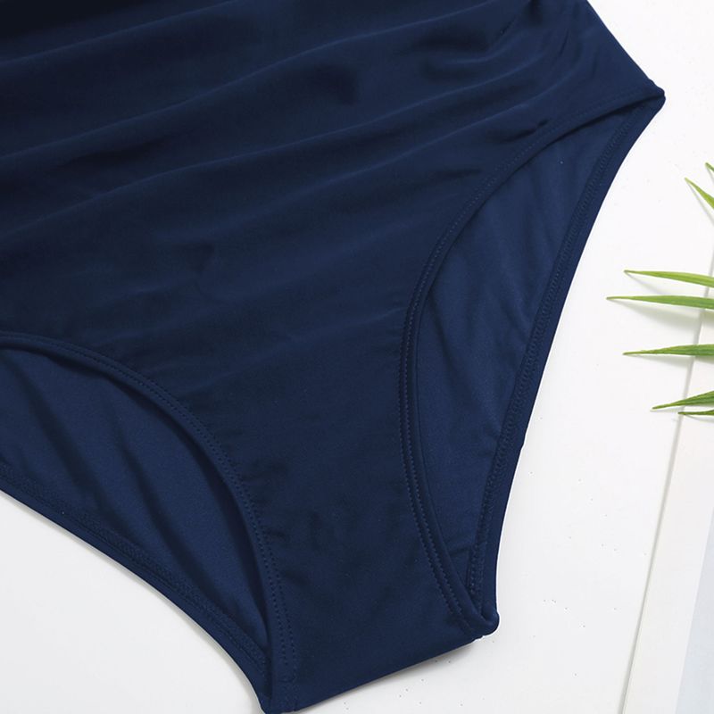 Venta al por mayor del fabricante del traje de baño de una sola pieza del bikini del color sólido atractivo de las mujeres_voghion.com