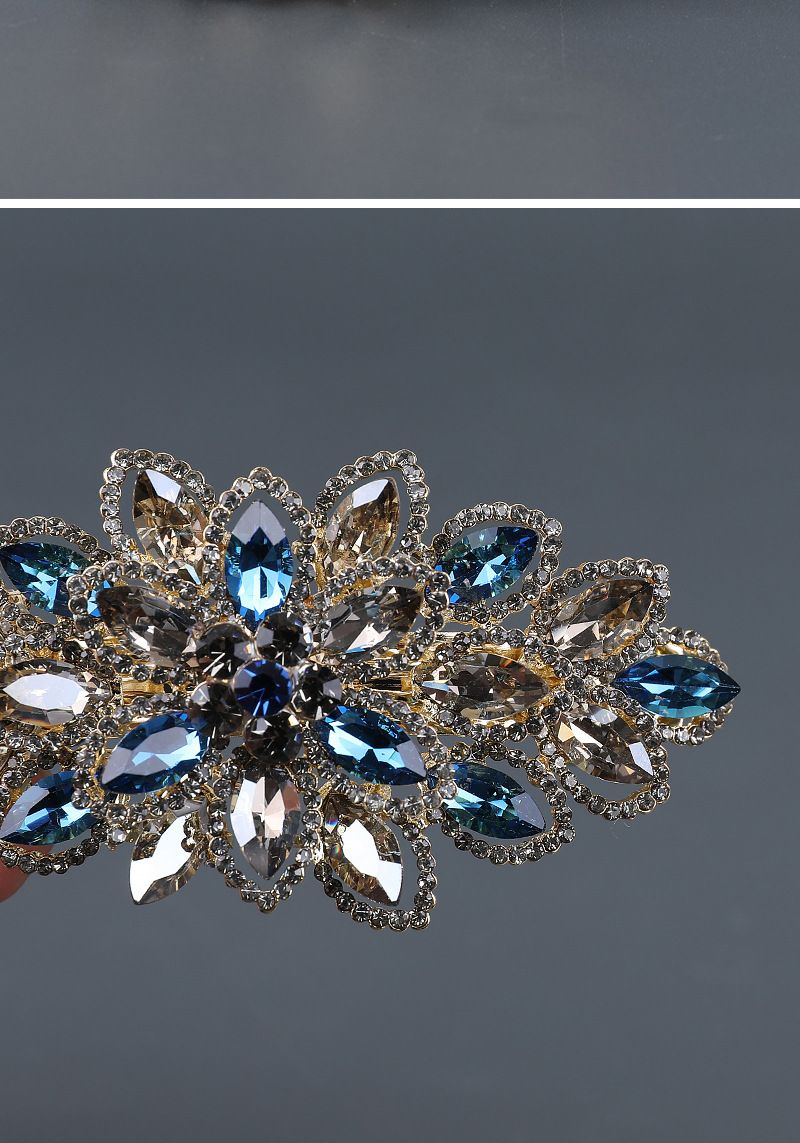 Vergoldetes Kristall-Frühlings-Mutter-Kopfstück, Hinterkopf-Clip, Accessoire, große Haarspange_voghion.com