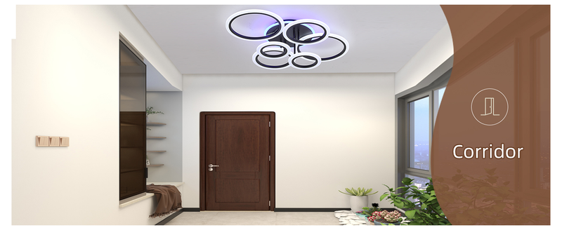 Moderne LED-Deckenleuchte für den Innenbereich, dimmbare Deckenleuchten für Schlafzimmer, 70-W-Deckenleuchte mit Unterputzmontage, 6-Ring-LED-Deckenlampe für Wohnzimmer, 3000–6000 K_voghion.com