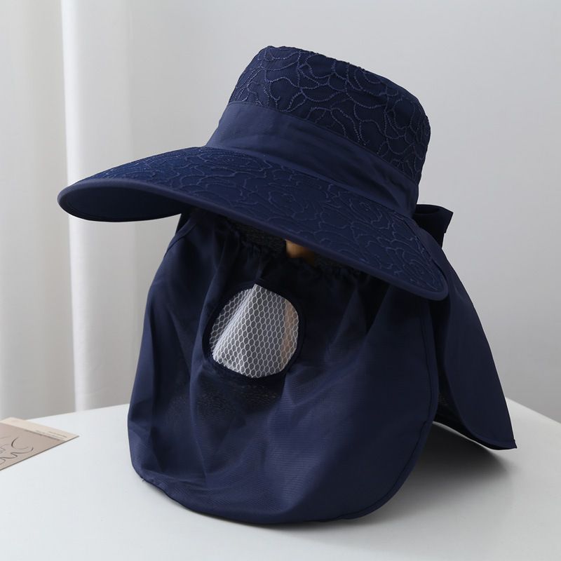 for Women, Summer Mask, Face Covering Wide Brim UV Protection Tea Picking Hat, Lace Cycling Sun Hat_voghion.com
