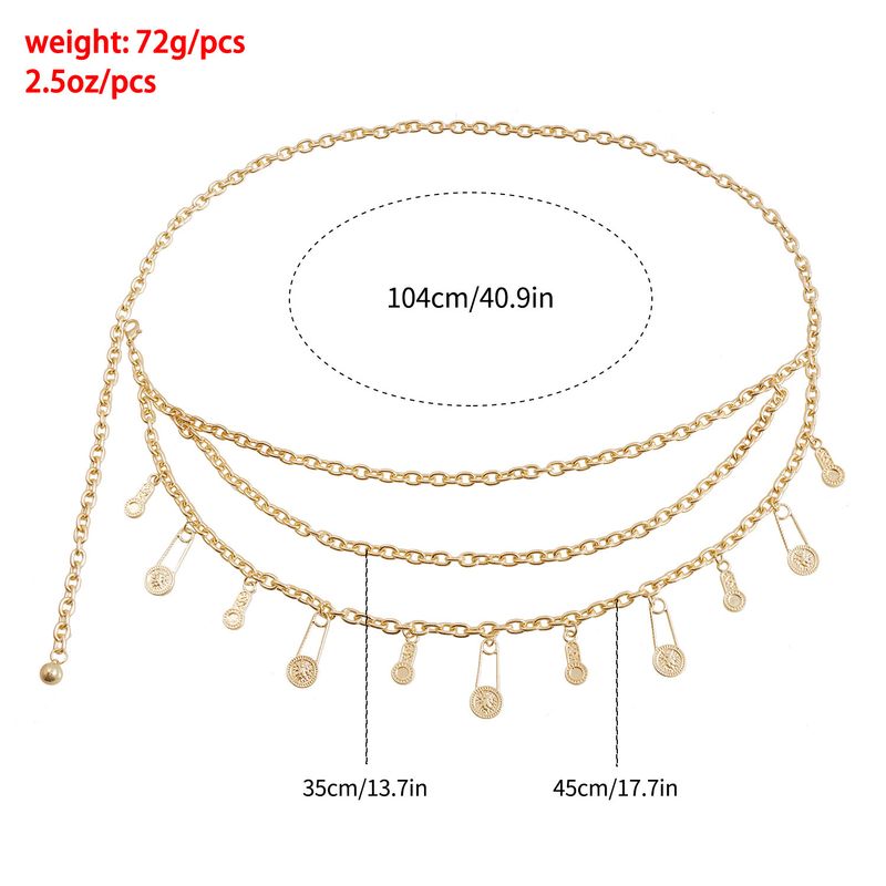 Jewelry Ins Retro Style Lion Head Pendant Waist Chain Multi Layer Metal Body Chain Versatile Skirt Chain_voghion.com