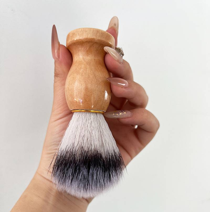 Perie de barbă pentru bărbați, perie cu spumă de săpun de ras, spumă facială de ras, perie de frizerie, perie din lemn, de modă veche, din spumă_voghion.com