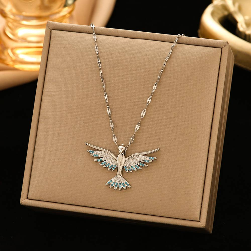 The new immortal bird clavicle chain fashion simple niche all-match titanium steel necklace_voghion.com