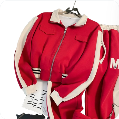 Women's Clothing high end casual sports suits for women spring new style trendy fashion brand jacket wide leg pants two piece suit_voghion.com