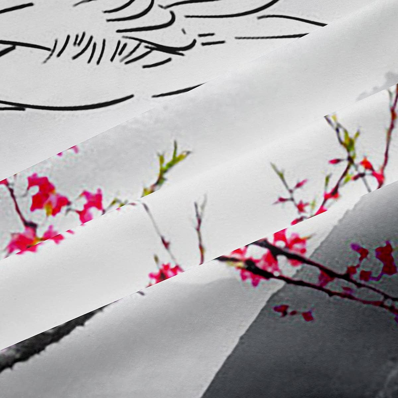 Cherry Blossom Window Treatments Crane Hokusai Pattern Window Curtains For Bedroom Living Room Teens Japanese Ukiyoe Window Drapes Japanese Style_voghion.com