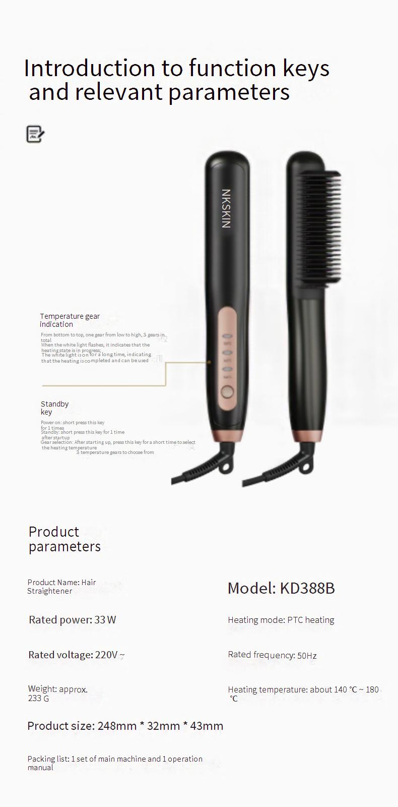 Rizador de pelo, plancha de pelo de doble propósito, pequeño, de potencia, mini rizador de lana para dormitorio de estudiantes_voghion.com