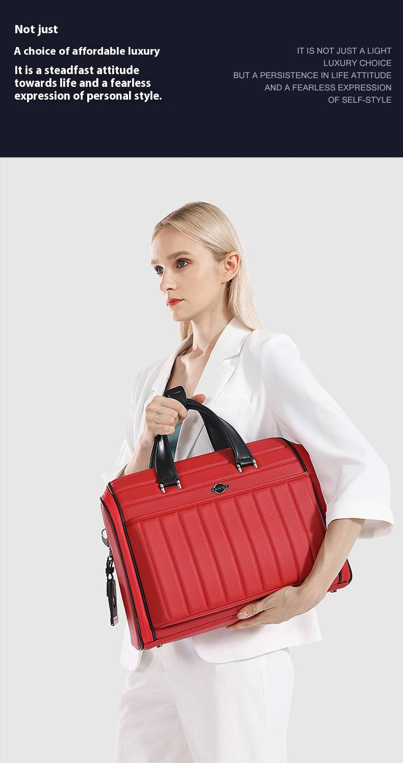 Black Label High End Business Texture Men's Portable Briefcase Travel Women's Commuter Computer Bag Shoulder Bag_voghion.com