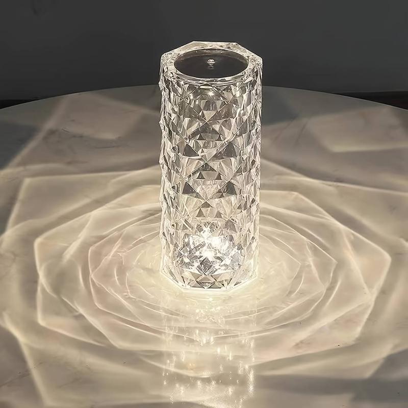 Lampada da tavolo in cristallo con controllo touch a 3 colori che cambia: luce notturna a LED con caricabatterie USB per decorazioni per la casa, Halloween, Natale, campeggio, feste_voghion.com