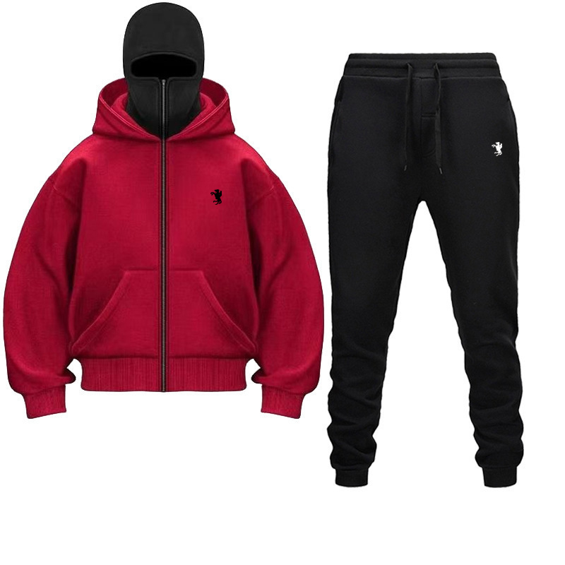 New Double Hat Spring Autumn Winter Ins Hooded Sweatshirt Suit Trendy Men And Women Double Hat Couple Sweatshirt_voghion.com