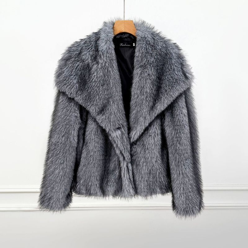 Luxuriöser Kunstpelzmantel mit breitem Revers – modische Winterjacke für Damen in mehreren Farben (Weiß, Grau, Schwarzweiß, Beige, Braun, Gestreift, Creme)_voghion.com