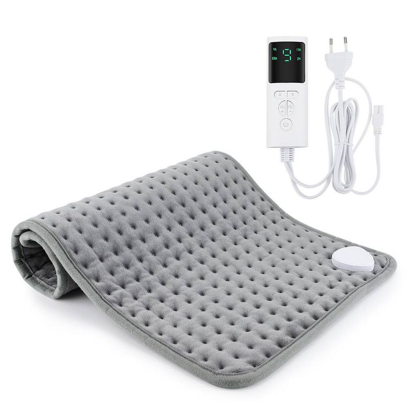 9-Level Adjustable Electric Heating Pad – Soft Fleece Therapeutic Blanket For Back & Muscle Pain Relief (30x60cm, 110-220V)_voghion.com