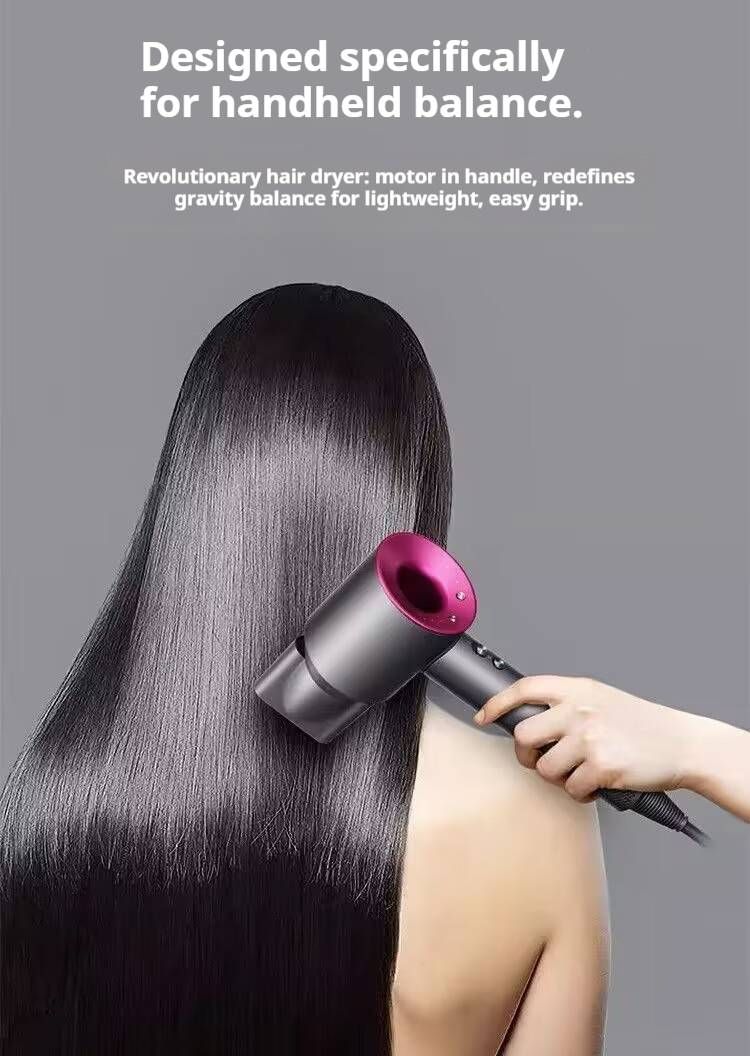 Professional Hair Dryer – 1600W Ionic Blow Dryer With 3 Heat Settings, Concentrator & Diffuser Nozzles, Overheat Protection_voghion.com