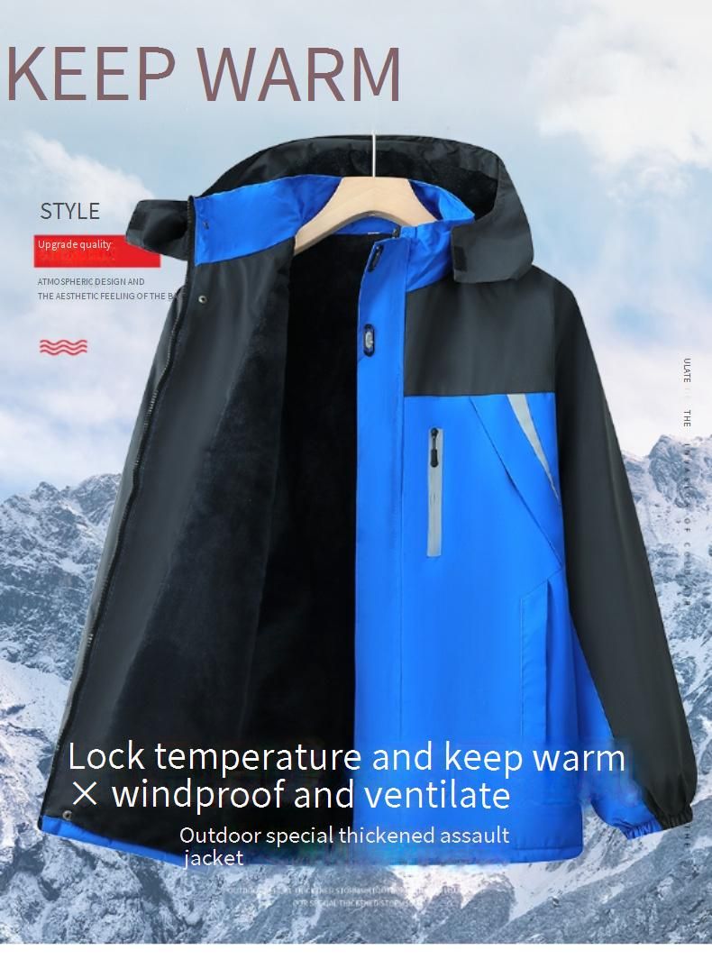 Giacca da lavoro invernale resistente per uomo - Cappotto impermeabile foderato in pile spesso (L-6XL, 3 colori, strisce riflettenti per celle frigorifere e cantieri)_voghion.com