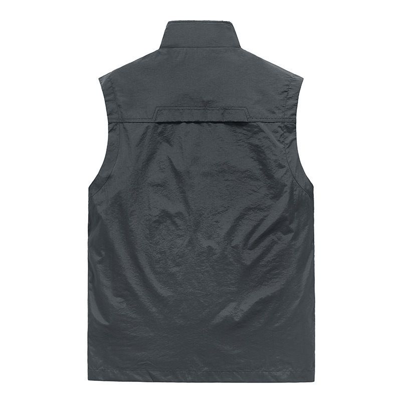 Men's Water-Resistant Tactical Vest – Lightweight Nylon Multi-Pocket Jacket For Outdoor Work & Urban Exploration (Up To 8XL, 5 Colors)_voghion.com