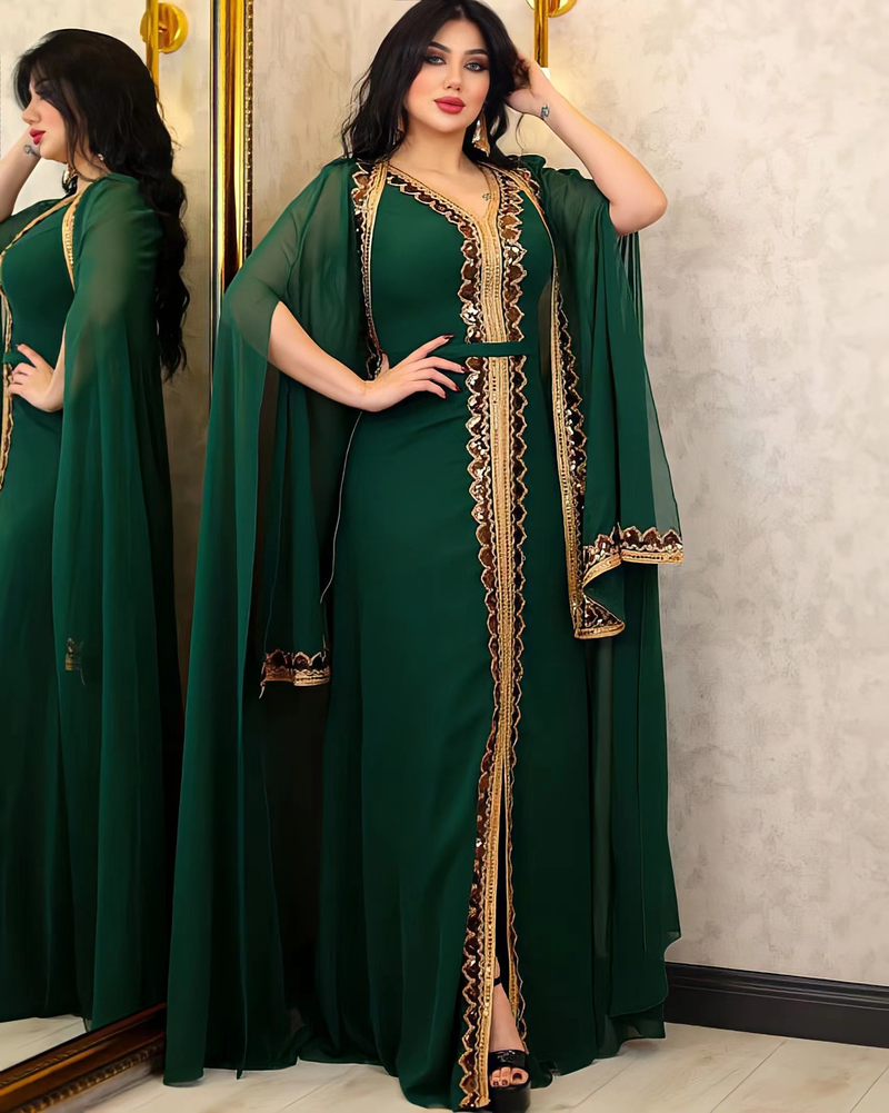 Naisterõivad Moslemi Abaya Naiste litritega kleit ülikond Šifoonist kaheosaline kleit Cape Robe_voghion.com