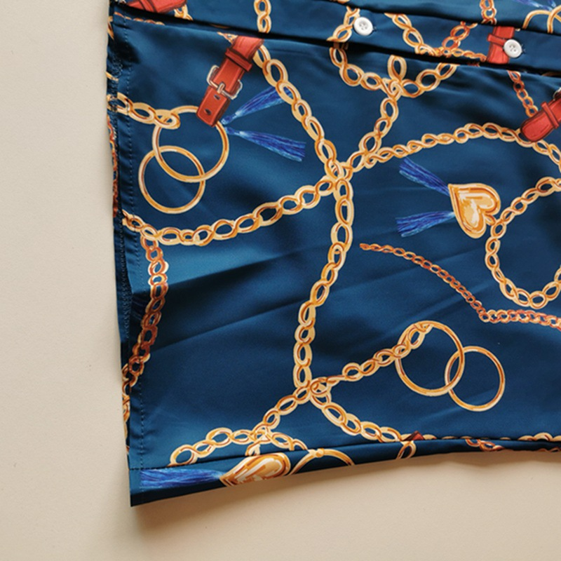 Abito da donna di grandi dimensioni con stampa a catena in pizzo, alla moda, attillato, adatto per il pendolarismo_voghion.com